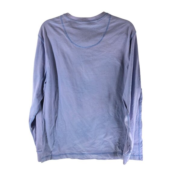 Saddlebred Mens Long-Sleeve Henley Shirt Blue Size L - Picture 2 of 3